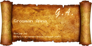 Grosman Anna névjegykártya